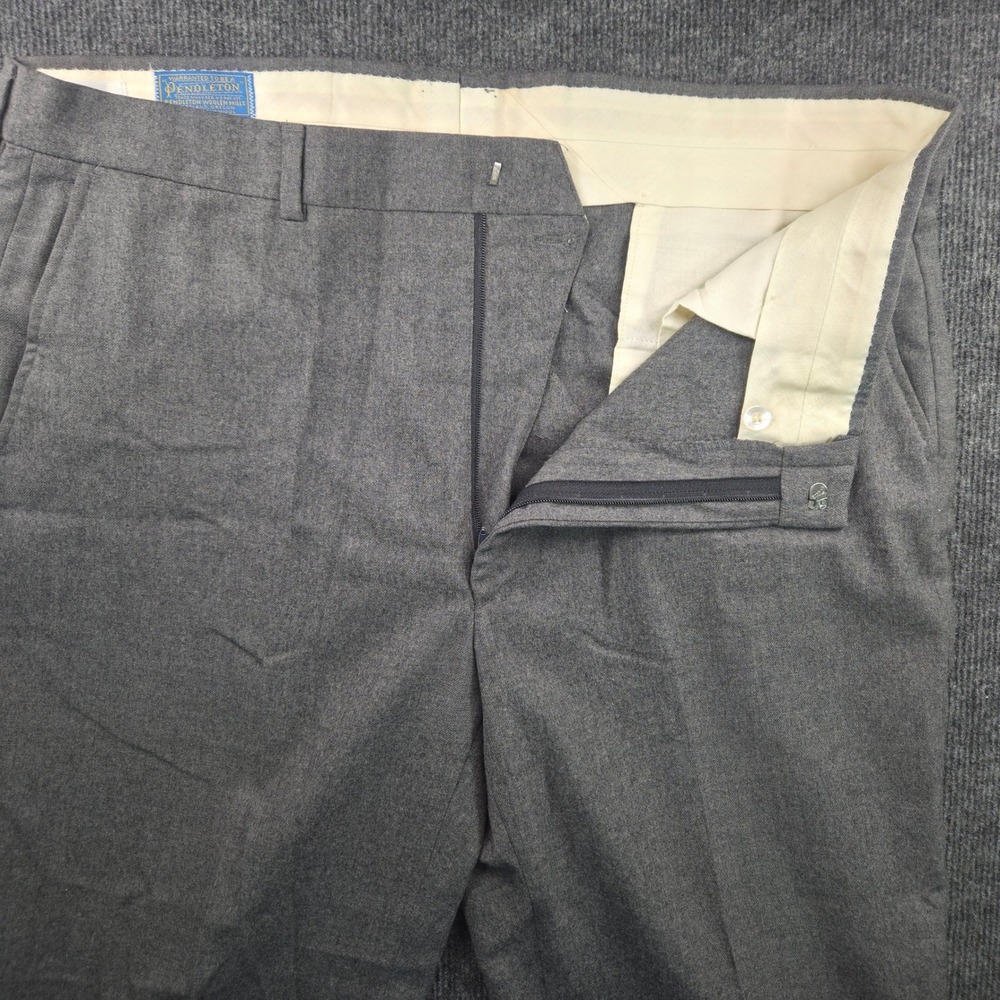Pendleton Wool Trousers Mens 38 Grey Excellent Tailored Career Dress Pants
